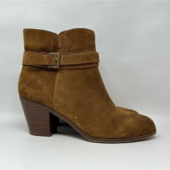 Sam Edelman Lynne Women's Suede Booties Size 9 Brown Block Heel Boots - Picture 2 of 12